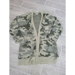 American Eagle Long Sleeve Open Front Cardigan Camo Size Small